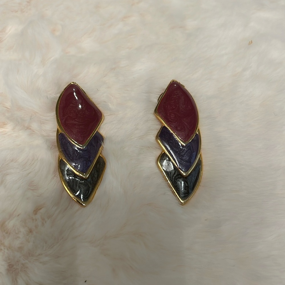 Triple Layer Geometric Resin Earrings